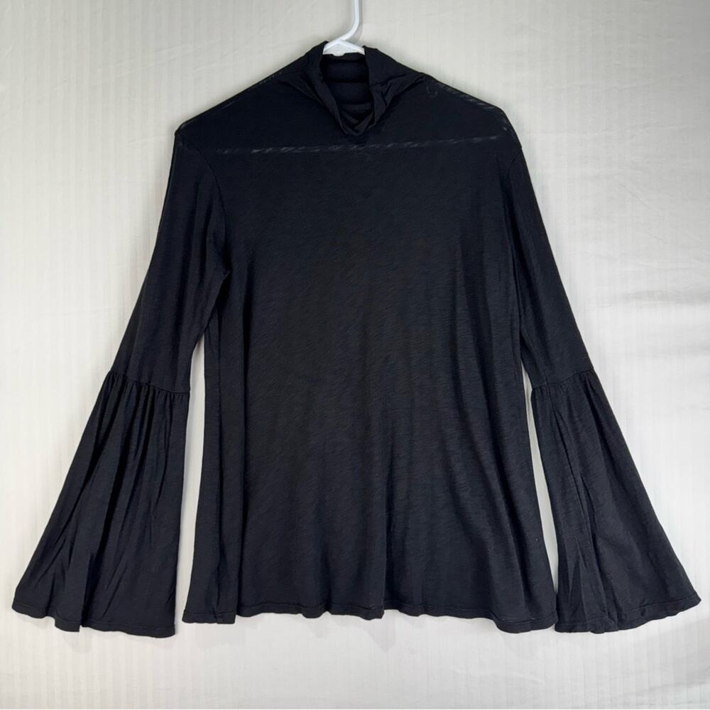 Velvet Graham & Spencer Vintage Slub Long Sleeve Mock-Neck Blouse Size X-Small